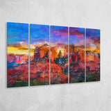 Sedona Arizona Usa Red Rock State 5 Pieces Extra Large Canvas Prints Wall Art Home Decor