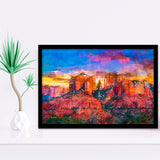 Sedona Arizona Usa Red Rock State City Art Watercolor Framed Art Prints Wall Art Decor,Framed Picture