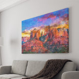 Sedona Arizona Usa Red Rock State City Art Watercolor Canvas Prints Wall Art Home Decor, Large Canvas