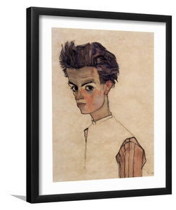 Self-Portrait By Egon Schiele-Canvas Art,Art Print,Framed Art,Plexiglass cover