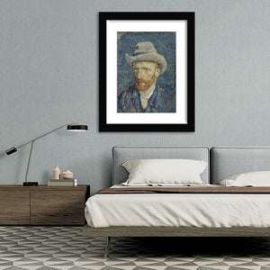 Self-Portrait In A Gray Felt Hat By Vincent Van Gogh-Canvas Art,Art Print,Framed Art,Plexiglass cover