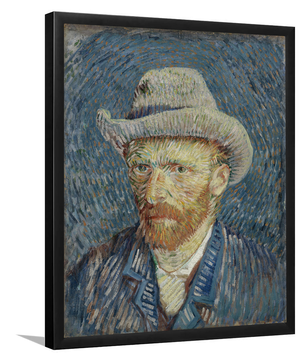 Self-Portrait In A Gray Felt Hat By Vincent Van Gogh-Art Print,Frame Art,Plexiglass Cover