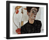 Self-Portrait With Physalis By Egon Schiele-Canvas art,Art Print,Frame art,Plexiglass cover