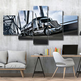 Semi Truck Canvas Wall Art 5 Panels, Canvas Prints Wall Art Decor, Large Canvas Art