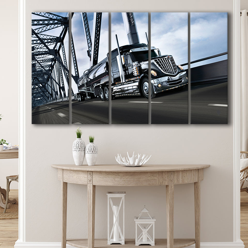 Semi Truck Canvas Wall Art Larger Canvas Art, 5 Piece Canvas Prints Wall Art Decor