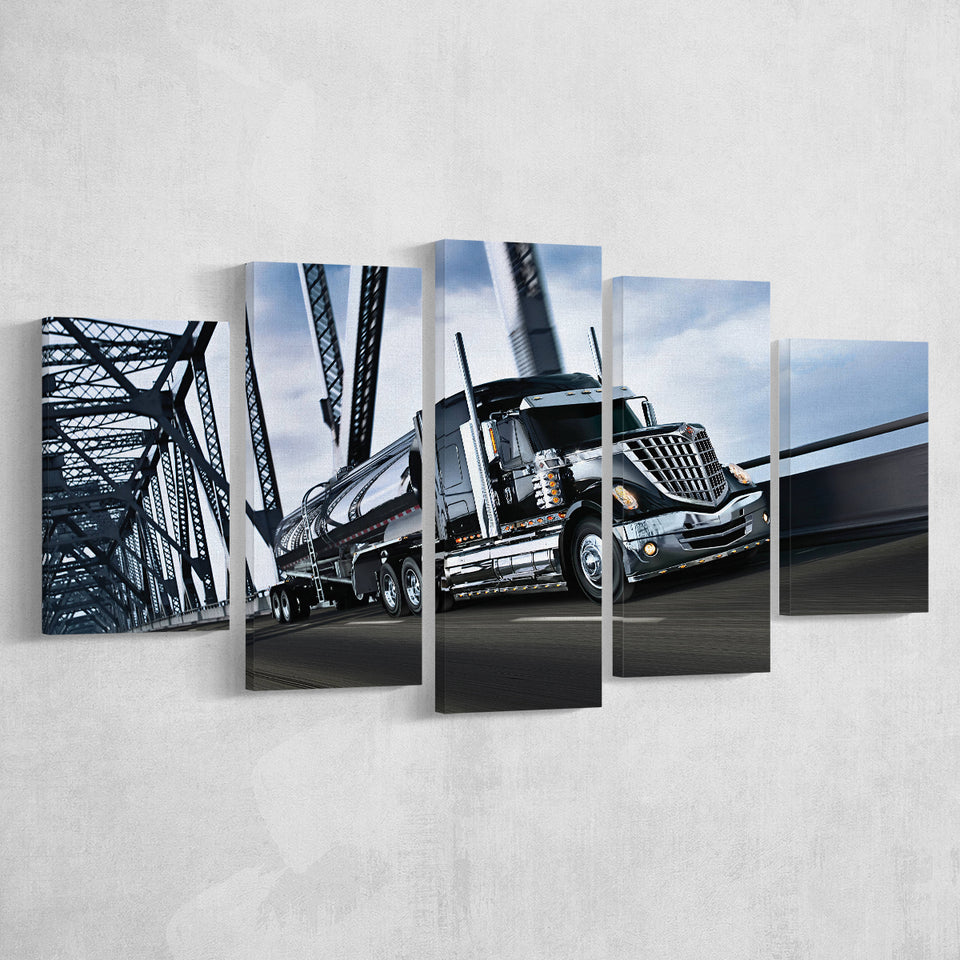 Semi Truck Canvas Wall Art 5 Panels, Canvas Prints Wall Art Decor, Large Canvas Art