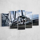 Semi Truck Canvas Wall Art 5 Panels, Canvas Prints Wall Art Decor, Large Canvas Art