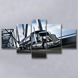 Semi Truck Canvas Wall Art 5 Panels, Canvas Prints Wall Art Decor, Large Canvas Art