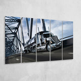 Semi Truck Canvas Wall Art Larger Canvas Art, 5 Piece Canvas Prints Wall Art Decor