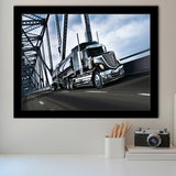 Semi Truck Canvas Wall Art Framed Art Prints, Wall Art,Home Decor,Framed Picture