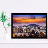 Seoul View of Downtown Cityscape Framed Art Prints Wall Decor - Painting Prints, Framed Picture, Home Decor