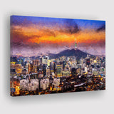 Seoul View of Downtown Cityscape Canvas Prints Wall Art Decor - Paiting Canvas, Art Prints, Wall Decor, For Sale