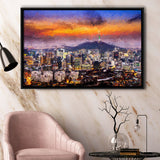 Seoul View of Downtown Cityscape Framed Canvas Prints Wall Art Decor - Paiting Canvas, Art Prints, Floating Frame