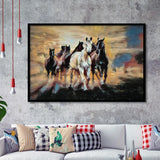 Seven Arabian Horses Painting Framed Art Prints, Wall Art,Home Decor,Framed Picture