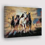Seven Arabian Horses Painting Canvas Prints Wall Art Home Decor