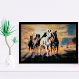 Seven Arabian Horses Painting Framed Art Prints, Wall Art,Home Decor,Framed Picture