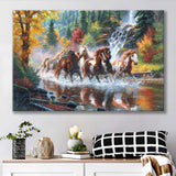 Seven Horse Artwork Painting Native American Indian Canvas Prints Wall Art - Painting Canvas, Painting Prints, Home Wall Decor, For Sale