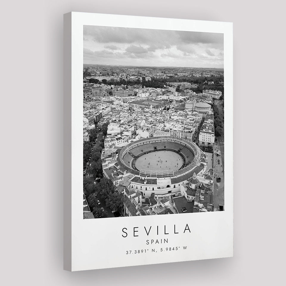 Sevilla, Spain Black And White Art Canvas Prints Wall Art Home Decor