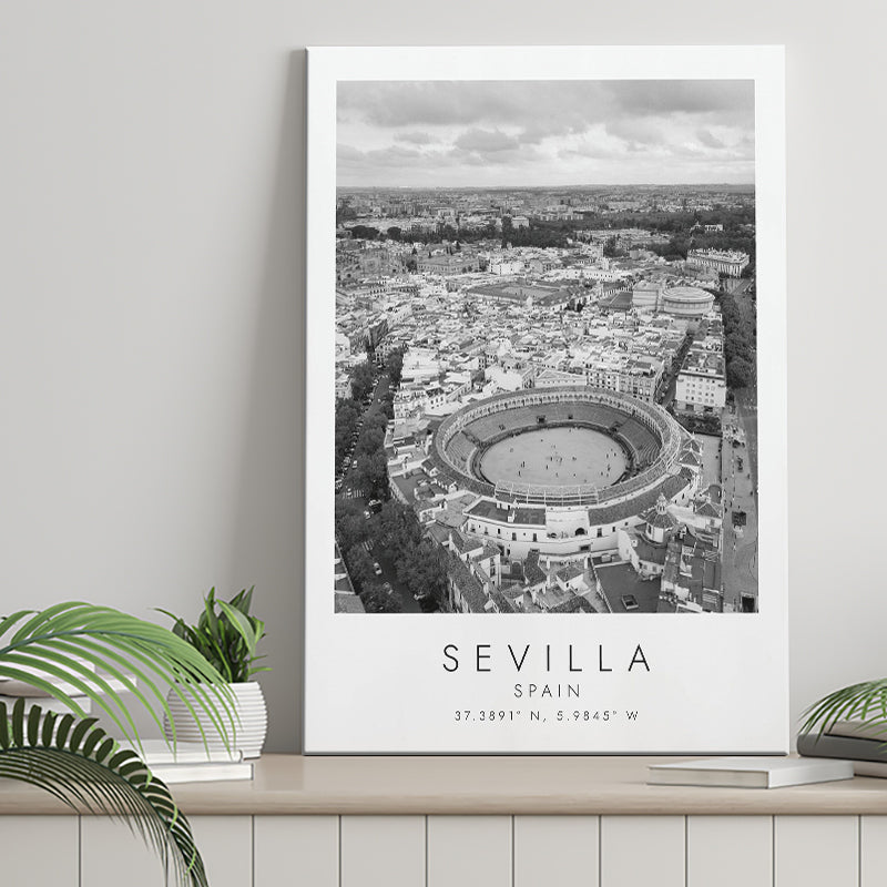 Sevilla, Spain Black And White Art Canvas Prints Wall Art Home Decor