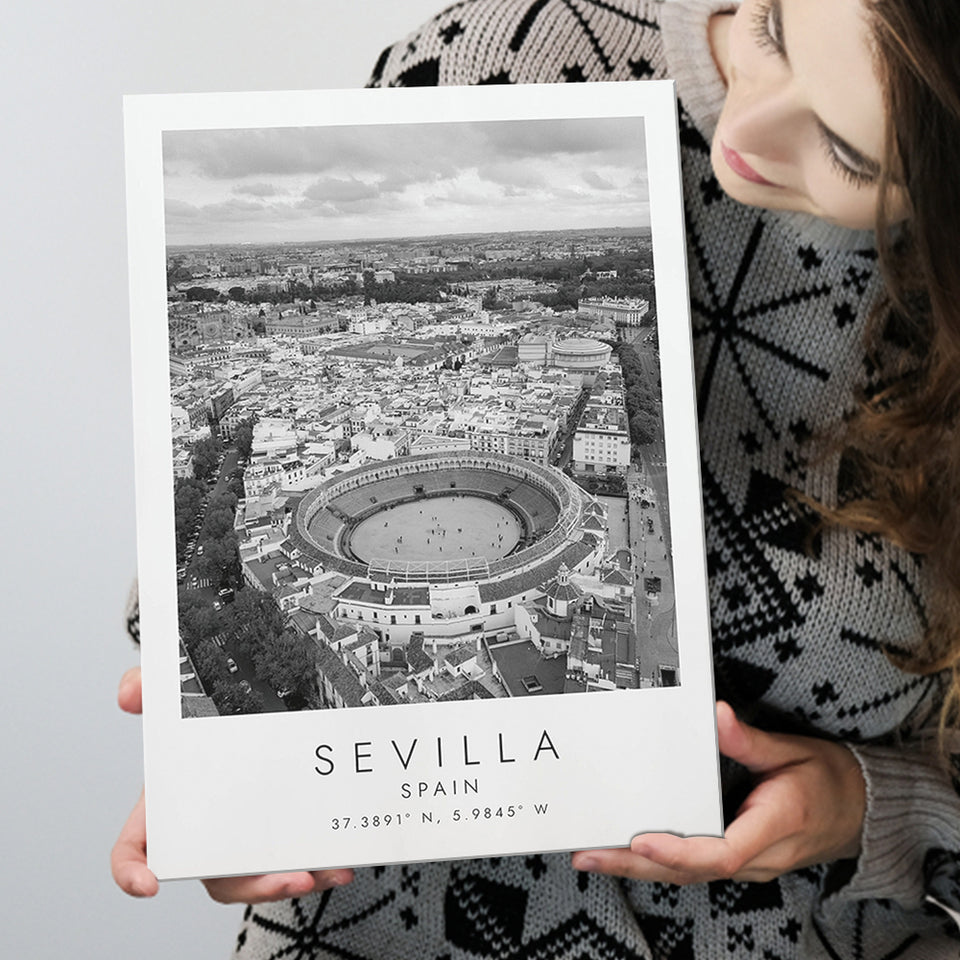 Sevilla, Spain Black And White Art Canvas Prints Wall Art Home Decor