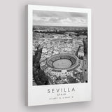 Sevilla, Spain Black And White Art Canvas Prints Wall Art Home Decor