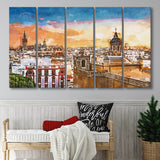 Seville Spain Skyline Old Quarter 5 Pieces Extra Large Canvas Prints Wall Art Home Decor