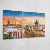 Seville Spain Skyline Old Quarter 5 Pieces Extra Large Canvas Prints Wall Art Home Decor