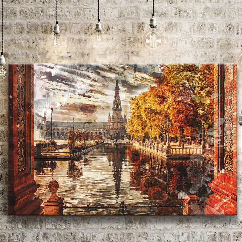 Seville, Plaza De Espana, Parque De Maria Luisa, Canvas Prints Wall Art Home Decor