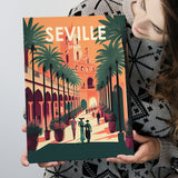 Seville Spain Retro Art Print ,City Art Print, Large Canvas, Canvas Print Wall Art Home Decor