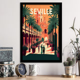 Seville Spain Retro Art Print, City Art Print, Framed Art Print Wall Art Home Decor, Framed Picture
