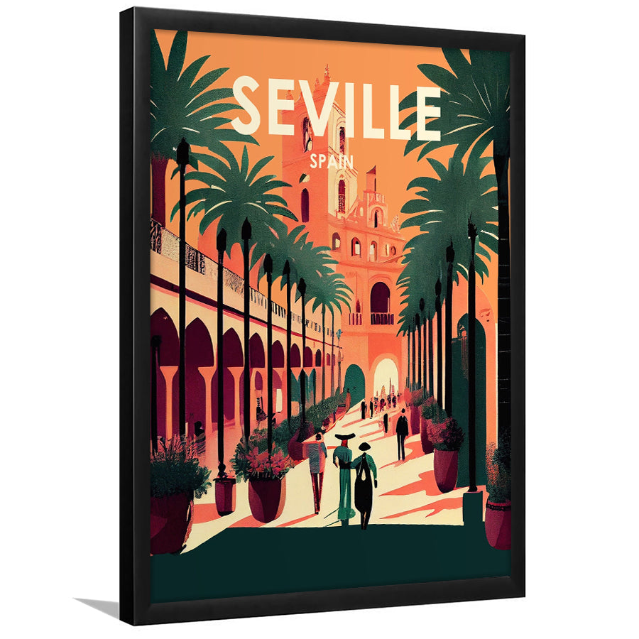 Seville Spain Retro Art Print, City Art Print, Framed Art Print Wall Art Home Decor, Framed Picture