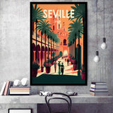 Seville Spain Retro Art Print, City Art Print, Framed Art Print Wall Art Home Decor, Framed Picture