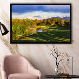 Shadow Creek Golf Club, Hole 04, North Las Vegas, Nevada, Golf Art Print, Framed Canvas Prints Wall Art Decor, Floating Frame