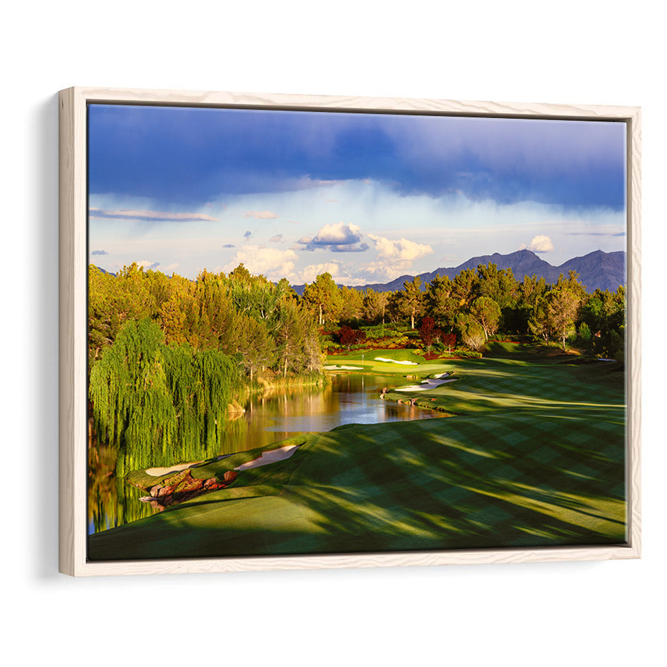 Shadow Creek Golf Club, Hole 04, North Las Vegas, Nevada, Golf Art Print, Framed Canvas Prints Wall Art Decor, Floating Frame