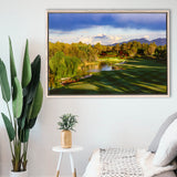 Shadow Creek Golf Club, Hole 04, North Las Vegas, Nevada, Golf Art Print, Framed Canvas Prints Wall Art Decor, Floating Frame