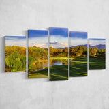 Shadow Creek Golf Club, Hole 04, North Las Vegas, Nevada, Golf Art Print, 5 Panels Canvas Prints Wall Art Decor