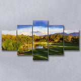 Shadow Creek Golf Club, Hole 04, North Las Vegas, Nevada, Golf Art Print, 5 Panels Canvas Prints Wall Art Decor