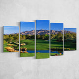 Shadow Creek Golf Club Hole 09, North Las Vegas, Nevada, Golf Art Print, 5 Panels Canvas Prints Wall Art Decor