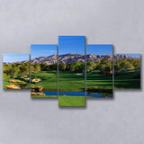 Shadow Creek Golf Club Hole 09, North Las Vegas, Nevada, Golf Art Print, 5 Panels Canvas Prints Wall Art Decor