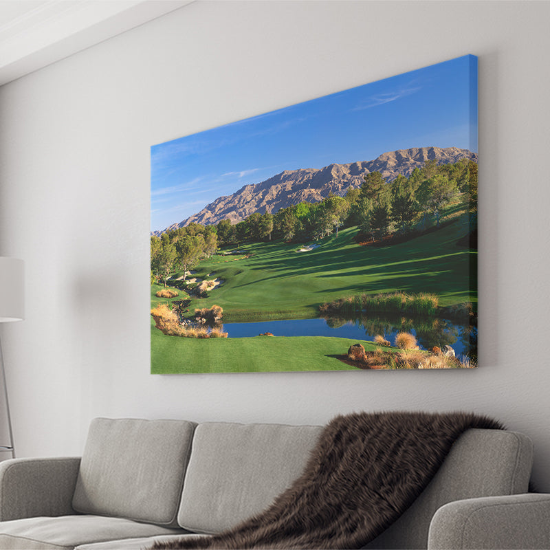 Shadow Creek Golf Club Hole 09, North Las Vegas, Nevada, Golf Art Print, Golf Lover, Canvas Prints Wall Art Decor