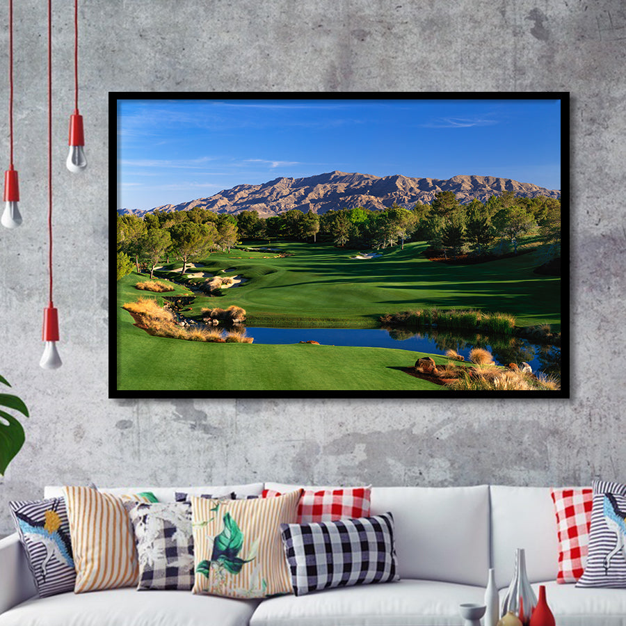Shadow Creek Golf Club Hole 09, North Las Vegas, Nevada, Golf Sport Print, Golf Lover, Framed Art Prints Home Decor