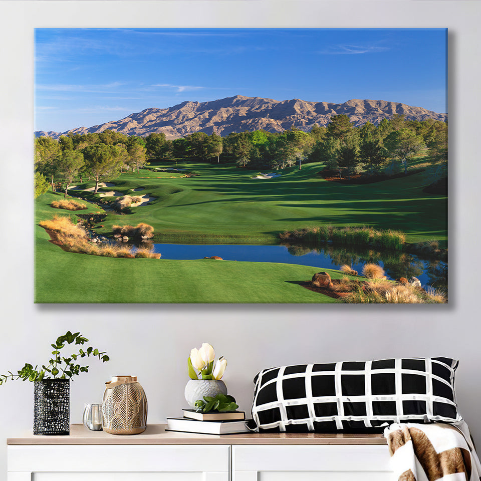 Shadow Creek Golf Club Hole 09, North Las Vegas, Nevada, Golf Art Print, Golf Lover, Canvas Prints Wall Art Decor