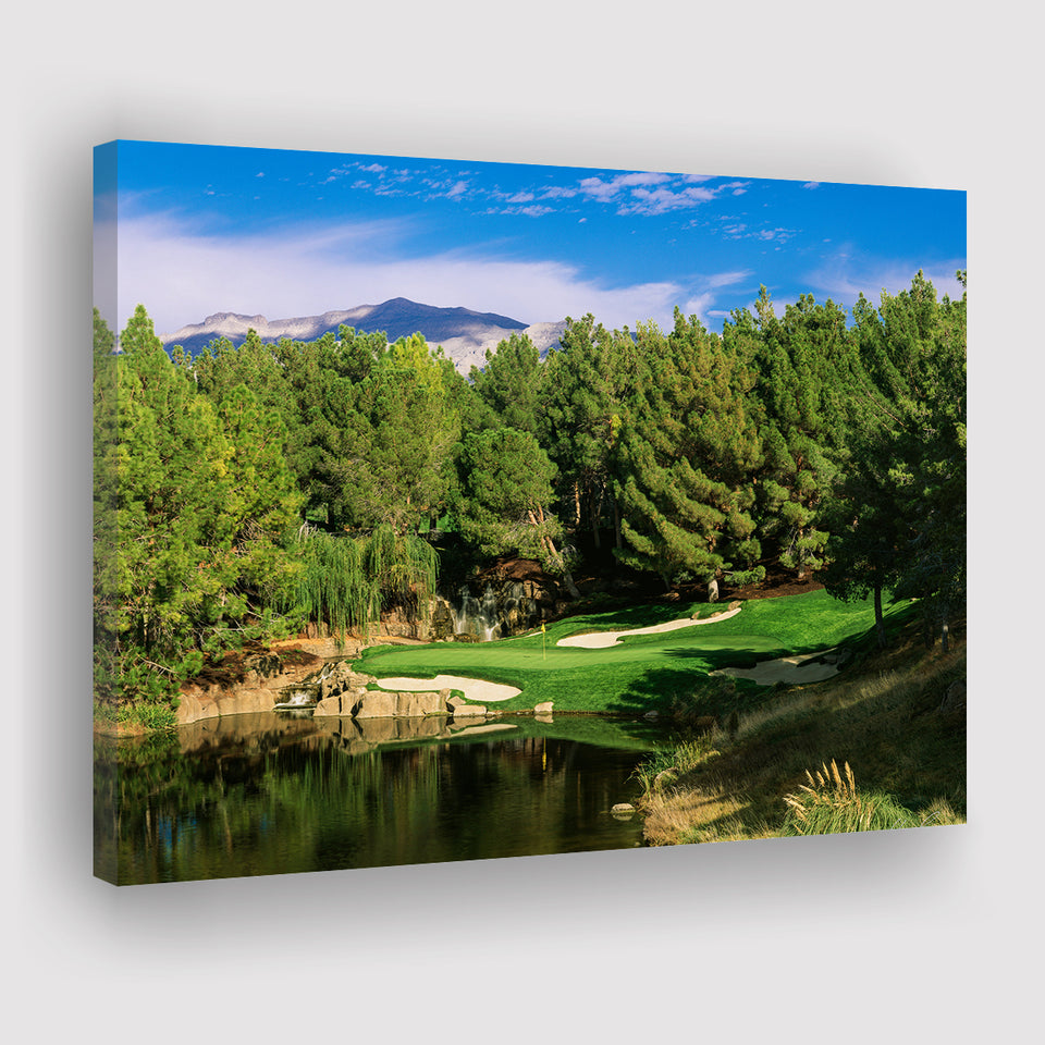 Shadow Creek Golf Club, Hole 17, North Las Vegas, Nevada, Golf Art Print, Golf Lover, Canvas Prints Wall Art Decor