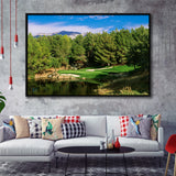 Shadow Creek Golf Club, Hole 17, North Las Vegas, Nevada, Golf Art Print, Framed Canvas Prints Wall Art Decor, Floating Frame
