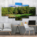 Shadow Creek Golf Club, Hole 17, North Las Vegas, Nevada, Golf Art Print, 5 Panels Canvas Prints Wall Art Decor