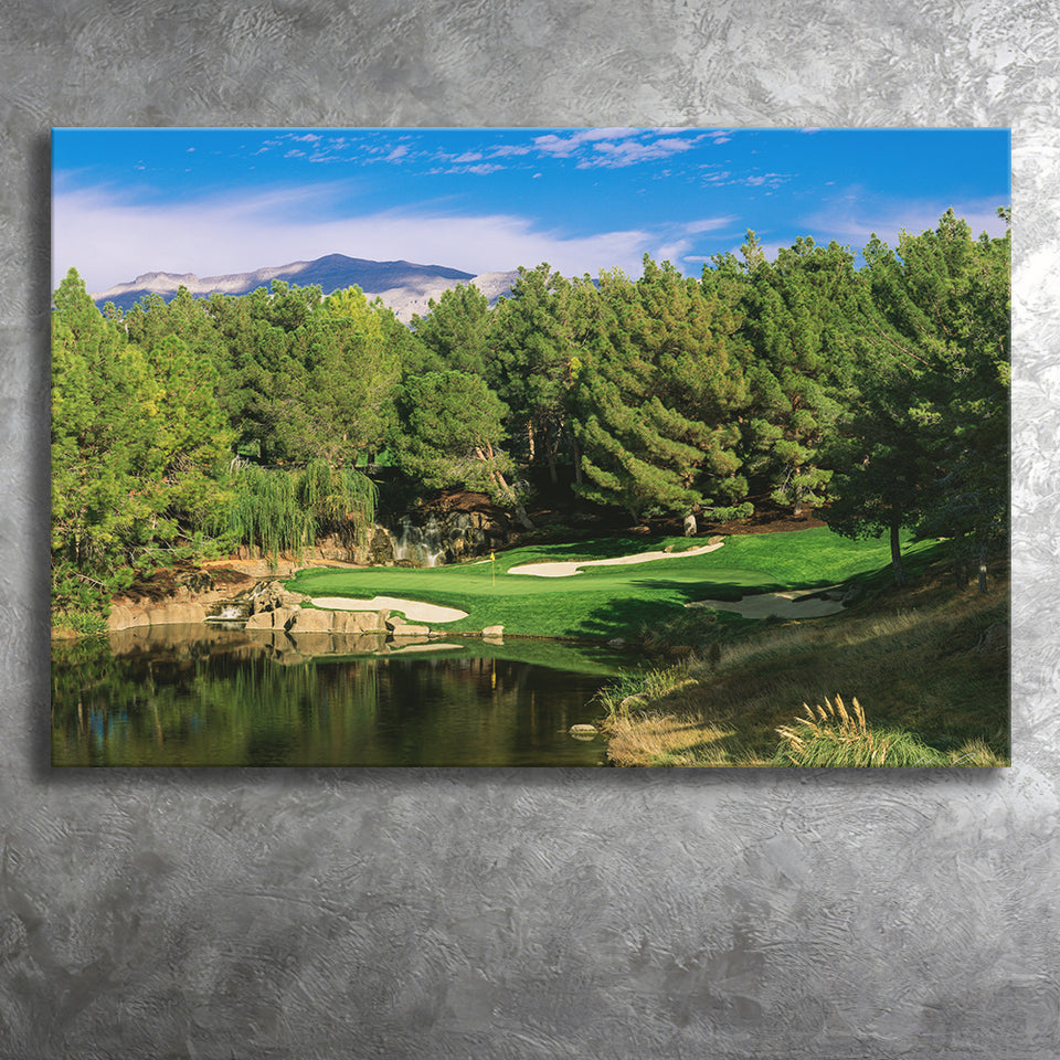 Shadow Creek Golf Club, Hole 17, North Las Vegas, Nevada, Golf Art Print, Golf Lover, Canvas Prints Wall Art Decor