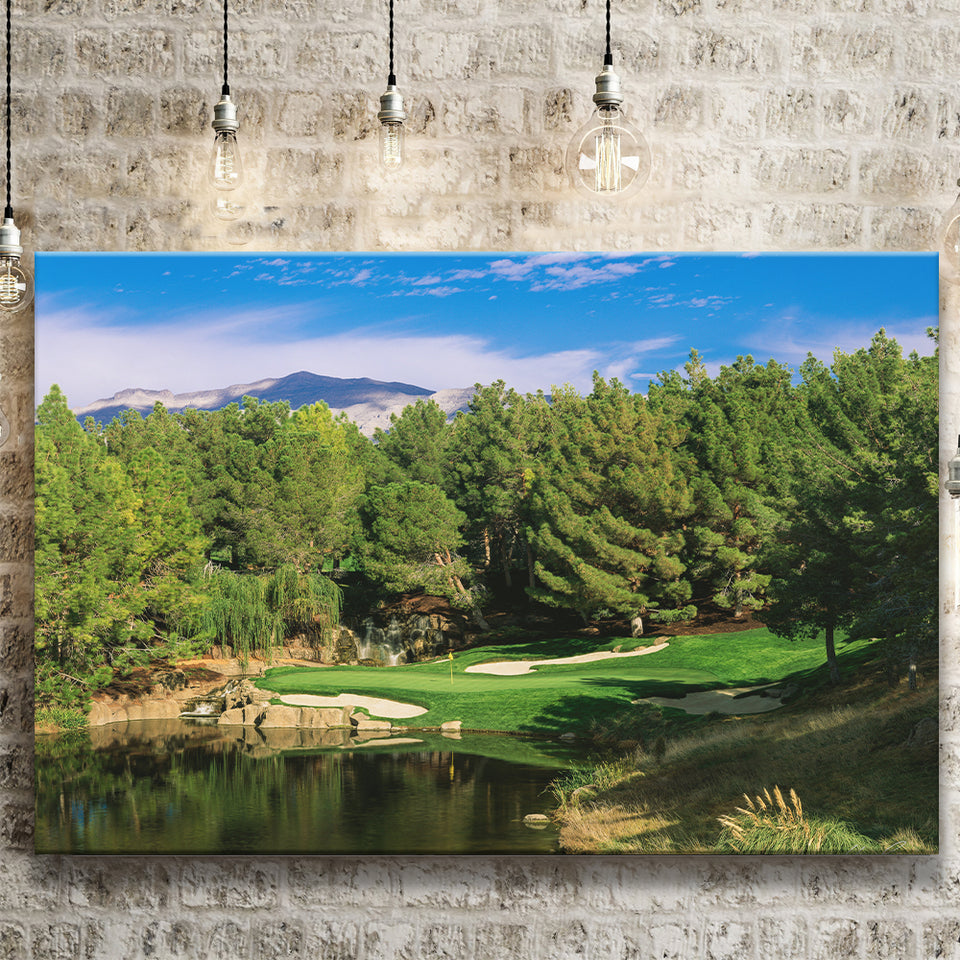 Shadow Creek Golf Club, Hole 17, North Las Vegas, Nevada, Golf Art Print, Golf Lover, Canvas Prints Wall Art Decor