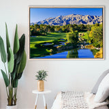 Shadow Creek Golf Club Hole 18, North Las Vegas, Nevada, Golf Art Print, Framed Canvas Prints Wall Art Decor, Floating Frame
