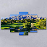 Shadow Creek Golf Club Hole 18, North Las Vegas, Nevada, Golf Art Print, 5 Panels Canvas Prints Wall Art Decor