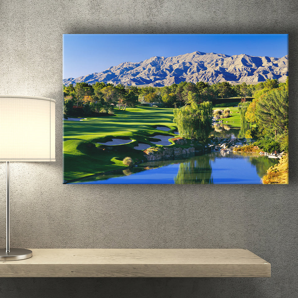Shadow Creek Golf Club Hole 18, North Las Vegas, Nevada, Golf Art Print, Golf Lover, Canvas Prints Wall Art Decor